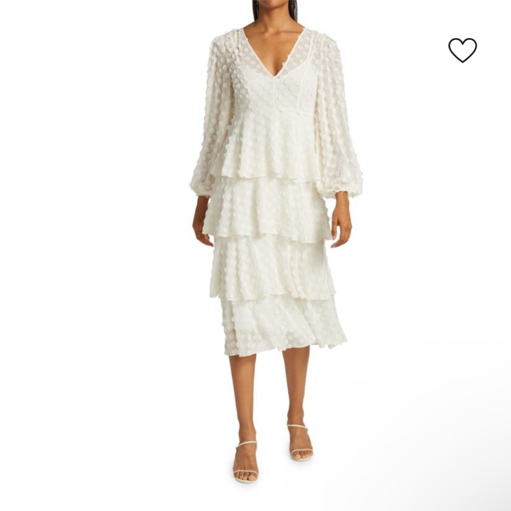 Zimmerman Wild Botanic Textured dot midi dress size 0  S / M